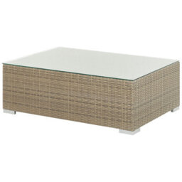 Beliani Garden Lounge Set With Table 8 Seater Maestro Modular Pe Rattan Light Brown - thumbnail 4
