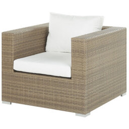 Beliani Garden Lounge Set With Table 8 Seater Maestro Modular Pe Rattan Light Brown - thumbnail 9