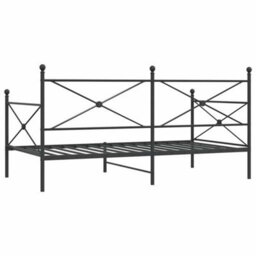 Berkfield Day Bed Without Mattress Black 100X190 Cm Steel - thumbnail 7