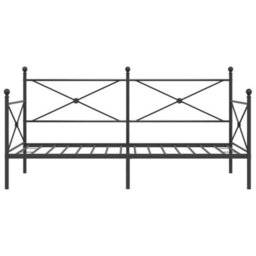 Berkfield Day Bed Without Mattress Black 100X190 Cm Steel - thumbnail 5