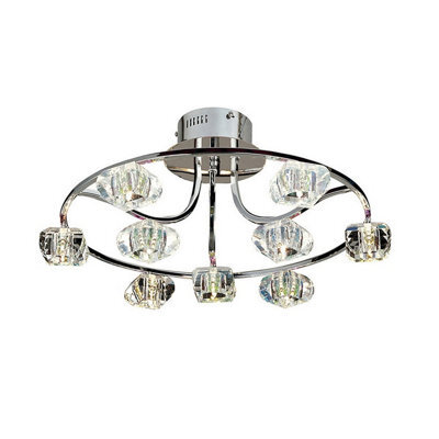 Luminosa Lighting Luminosa Polana Semi Flush Round 9 Light G4 Polished Chrome, Not Led/cfl Compatible - image 1