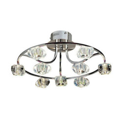 Luminosa Lighting Luminosa Polana Semi Flush Round 9 Light G4 Polished Chrome, Not Led/cfl Compatible - thumbnail 1