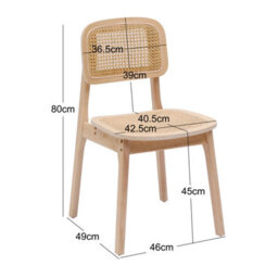 Nordlys Set Of 2 Wood And Natural Rattan Dining Chairs Exotic Boho Dining Room - thumbnail 6