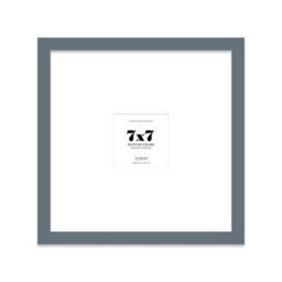 "7X7"" Grey Picture Frame - 7X7"" Square Frame With 3X3"" Mount For 7X7""/3X3"" Pictures Moderrn Style Thin Edge, 1 Pack" - thumbnail 1