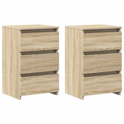 Berkfield Durable Bed Cabinets 2 Pcs Sonoma Oak 40X35X62.5 Cm Engineered Wood - image 1