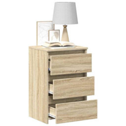 Berkfield Durable Bed Cabinets 2 Pcs Sonoma Oak 40X35X62.5 Cm Engineered Wood - thumbnail 7