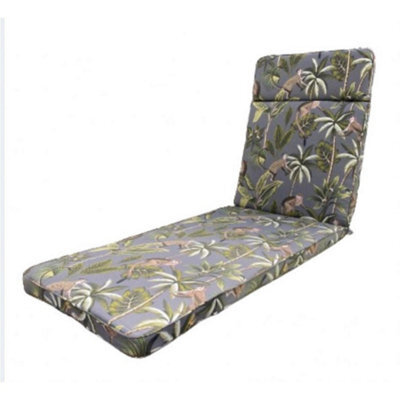 Glendale Garden & Leisure Tropical Sunlounger Cushion (Pack Of 4) - L198 X W60 X H5 Cm - Grey