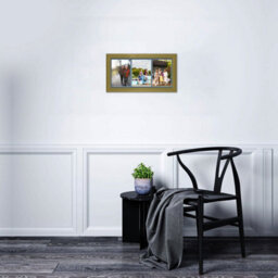 AK Frames 16X8 Gold Classic Multi Photo Frame With Pompadour Mount - Holds 3 Apertures (3X) 7X5 Photos - thumbnail 3