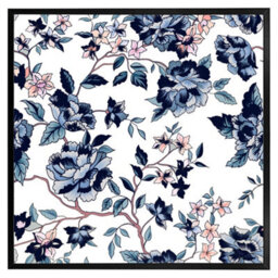 "Andrew Lee Blue Flower Illustrations (Picutre Frame) / 12X12"" / Oak" - thumbnail 8