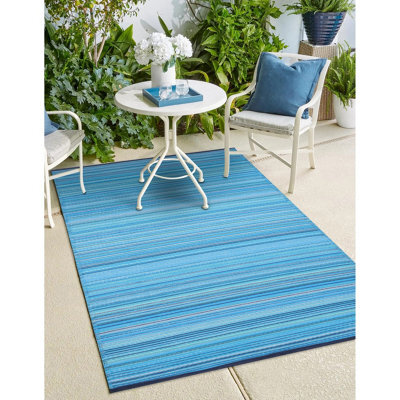 Green Decore 270 X 360 Cm Weaver Turquoise Blue / Green Reversible Plastic Camping, Picnic And Garden Outdoor Rug - image 1
