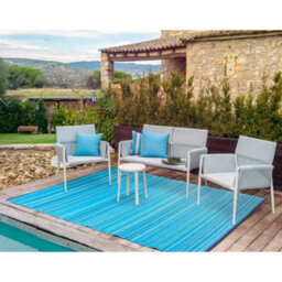 Green Decore 270 X 360 Cm Weaver Turquoise Blue / Green Reversible Plastic Camping, Picnic And Garden Outdoor Rug - thumbnail 4