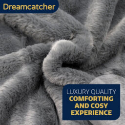 Dreamcatcher Dark Grey Heated Throw Faux Fur Electric Blanket 160 X 130Cm Thermal Blanket & Timer 9 Heat Settings - thumbnail 2
