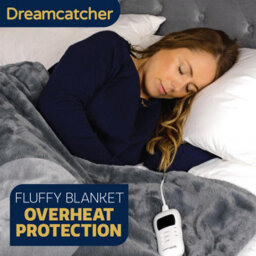 Dreamcatcher Dark Grey Heated Throw Faux Fur Electric Blanket 160 X 130Cm Thermal Blanket & Timer 9 Heat Settings - thumbnail 5