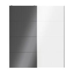 GoodHome Atomia Contemporary Panelled Without Mirror Doors Anthracite & White High Gloss 2 Door Sliding Wardrobe Door Kit (H)2250mm (W)2000mm - thumbnail 2