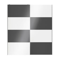 GoodHome Atomia Contemporary Panelled Without Mirror Doors Anthracite & White High Gloss 2 Door Sliding Wardrobe Door Kit (H)2250mm (W)2000mm - thumbnail 4