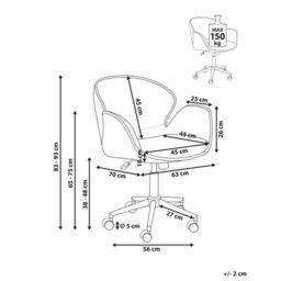 Beliani Desk Chair Belmar Fabric Green - thumbnail 3