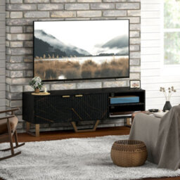 Homcom Tv Unit, Tv Stand Cabinet With Shelves And Storage Cupboard, Black - thumbnail 7