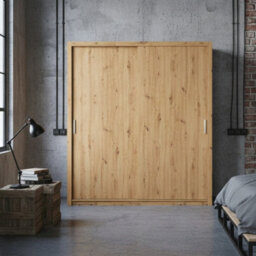 Spacious Bono Sz200 Sliding Door Wardrobe Practical Contemporary Bedroom Artisan Oak - thumbnail 3