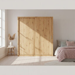 Spacious Bono Sz200 Sliding Door Wardrobe Practical Contemporary Bedroom Artisan Oak - thumbnail 2