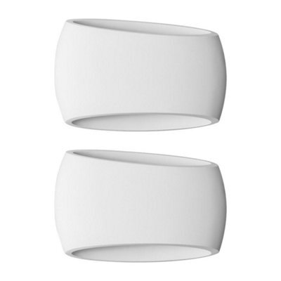 First Choice Lighting Set Of 2 Sophia - White Plaster E27 Wall Lights - image 1