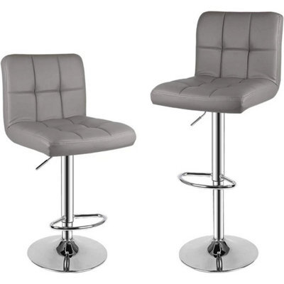 Bar Stools Set Of 2 Pu Leather Swivel Height Adjustable Bar Chairs - image 1