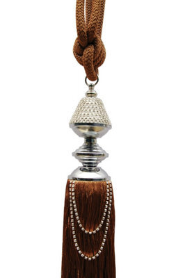Intimates Diamante Rope Tassel Curtain Tieback - Brown - image 1