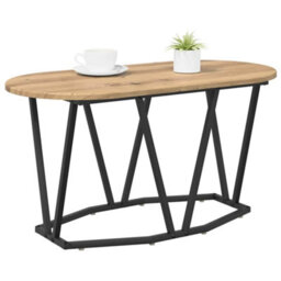 Berkfield Coffee Table Artisan Oak 80X40X40.5 Cm Made Of Engineered Wood And Metal - thumbnail 3