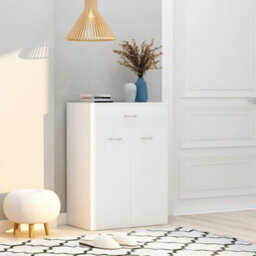 Berkfield Shoe Cabinet White 60X35X84 Cm Engineered Wood - thumbnail 1