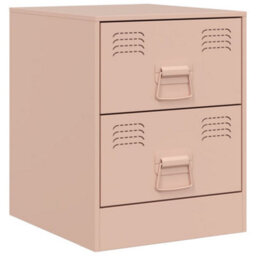 Berkfield Bedside Cabinets 2 Pcs Pink 34.5X39X44 Cm Steel - thumbnail 6