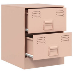 Berkfield Bedside Cabinets 2 Pcs Pink 34.5X39X44 Cm Steel - thumbnail 7