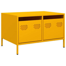 Berkfield Tv Cabinet Mustard Yellow 68X50X43.5 Cm Cold-Rolled Steel - thumbnail 2