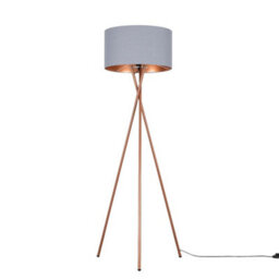 Valuelights Camden Copper Tripod Floor Lamp With Grey/copper Shade And Bulb - thumbnail 3