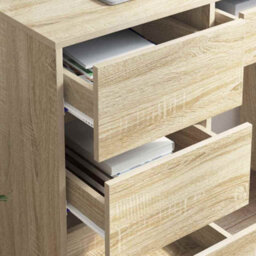 Berkfield Modern Sonoma Oak Writing Desk Sonoma Oak Particle Board Medium Storage - thumbnail 4