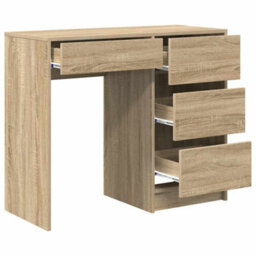 Berkfield Modern Sonoma Oak Writing Desk Sonoma Oak Particle Board Medium Storage - thumbnail 5