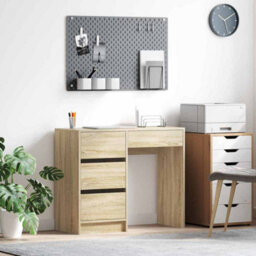 Berkfield Modern Sonoma Oak Writing Desk Sonoma Oak Particle Board Medium Storage - thumbnail 2