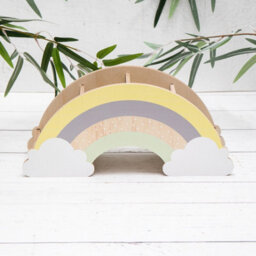 Annibells Rainbow & Cloud Wood Stationary Desk Organiser - thumbnail 1