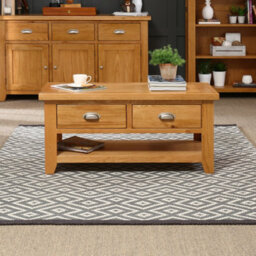 The Furniture Market Cheshire Oak 2 Drawers Coffee Table - thumbnail 2