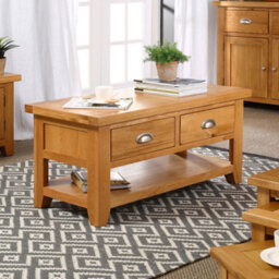 The Furniture Market Cheshire Oak 2 Drawers Coffee Table