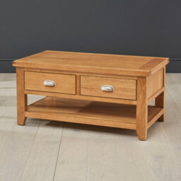 The Furniture Market Cheshire Oak 2 Drawers Coffee Table - thumbnail 4
