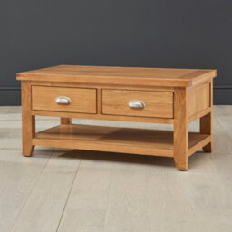 The Furniture Market Cheshire Oak 2 Drawers Coffee Table - thumbnail 3