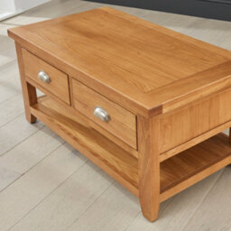 The Furniture Market Cheshire Oak 2 Drawers Coffee Table - thumbnail 8