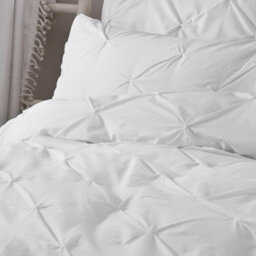Serene Lara Luxury White Ruched Duvet Cover Set - thumbnail 2