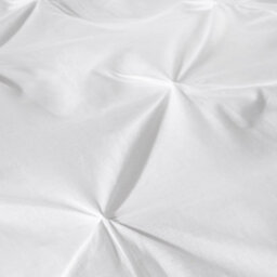 Serene Lara Luxury White Ruched Duvet Cover Set - thumbnail 4