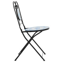 Berkfield Bistro Chairs Foldable 2 Pcs Blue And White Ceramic - thumbnail 6