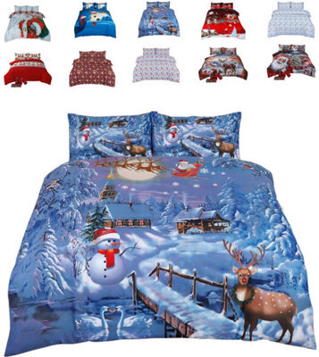 TheWhiteWater Limited Christmas Festive-Season Duvet Set 3D Print Polycotton Bedding Set - image 1