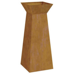 Berkfield Modern Garden Pillar Planters 2 Pcs With Bowl 40X40X100 Cm Weathering Steel - thumbnail 5