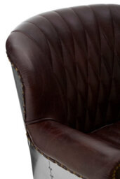 Orsina Elegant Coffee Leather Armchair,modern  Accent Chair With Scrolled Arms,tufted Backrest Chair,lounge Chair - thumbnail 5
