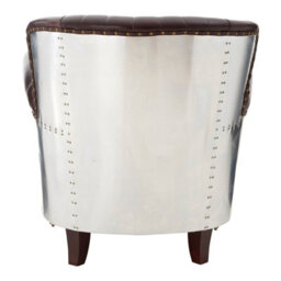Orsina Elegant Coffee Leather Armchair,modern  Accent Chair With Scrolled Arms,tufted Backrest Chair,lounge Chair - thumbnail 4