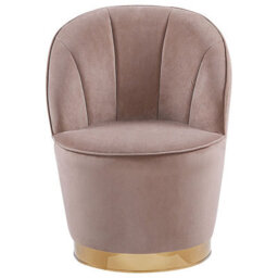 Beliani Armchair Alby Velvet Light Beige - thumbnail 4