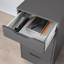 Dark Grey Drawer Unit 5 Drawers Storage Office Desk Cabinet 36X70Cm - thumbnail 5